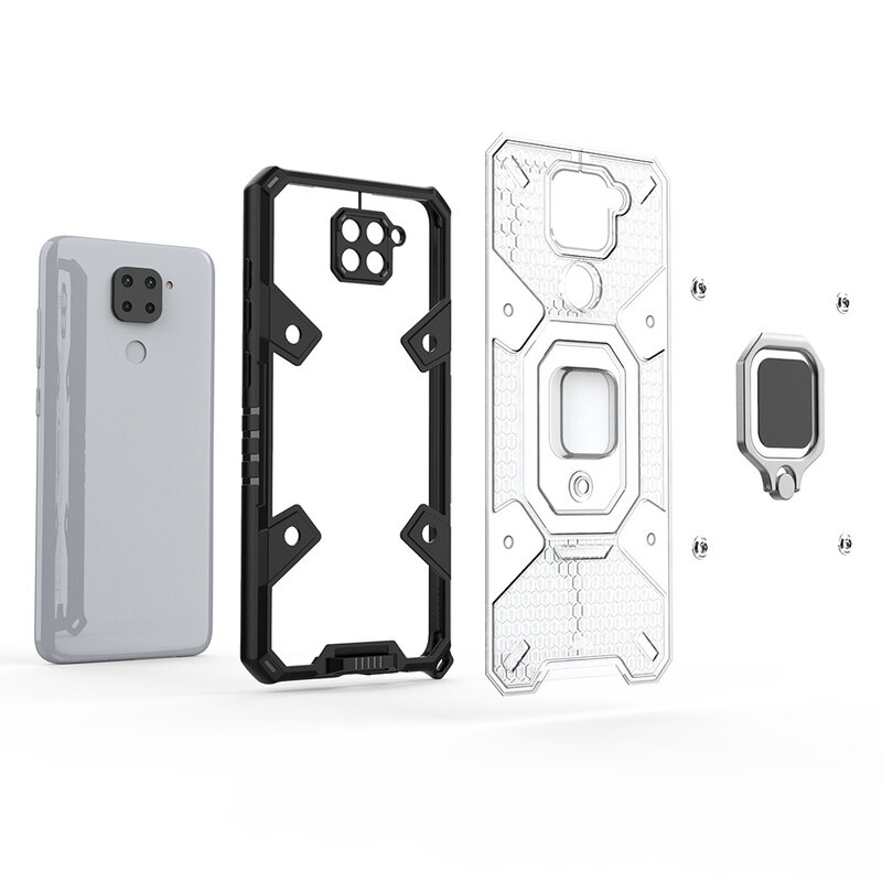 Husa antisoc Xiaomi Redmi Note 9 Techsuit Honeycomb, negru