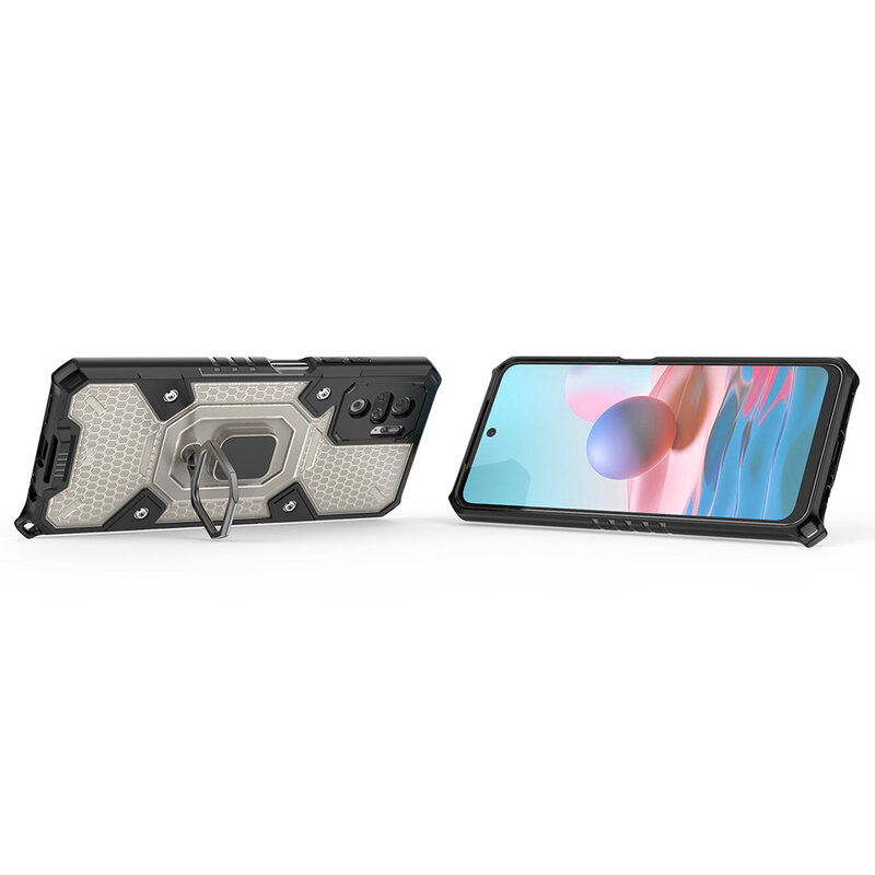 Husa antisoc Xiaomi Redmi Note 10S Techsuit Honeycomb, negru