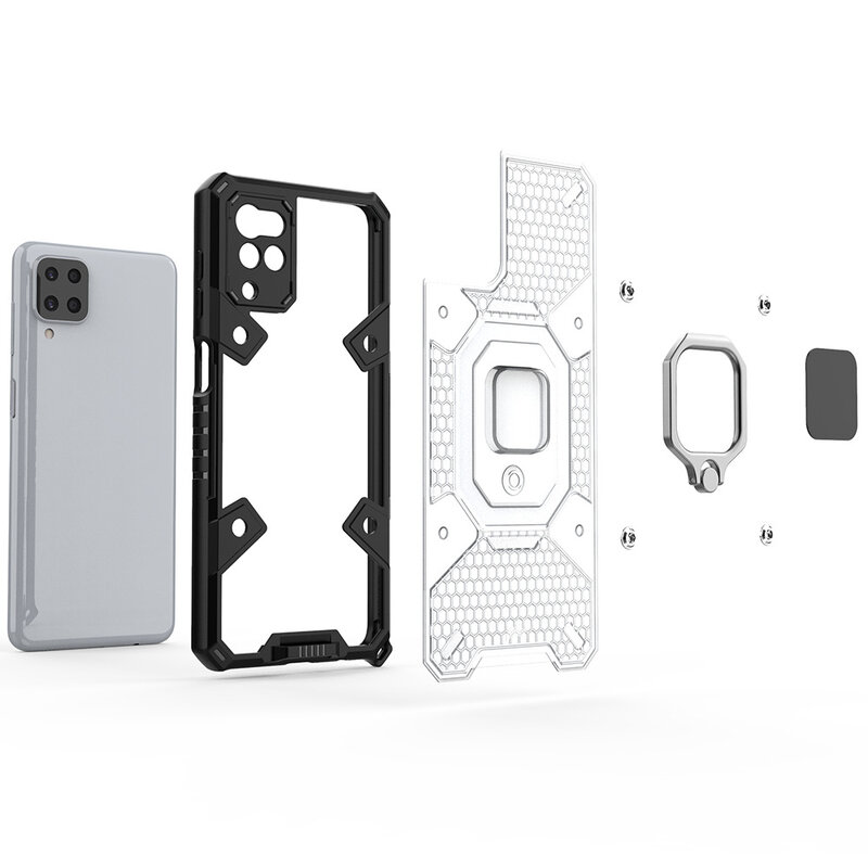 Husa antisoc Samsung Galaxy A12 Techsuit Honeycomb, roz