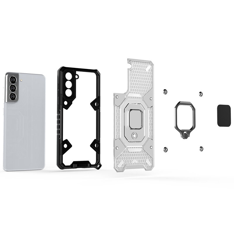 Husa antisoc Samsung Galaxy S21 FE 5G Techsuit Honeycomb, roz