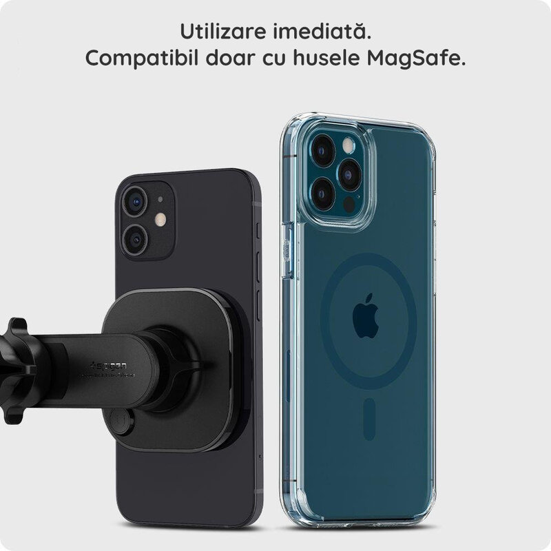 Suport auto magnetic MagSafe Spigen ITS12 iPhone 12, negru