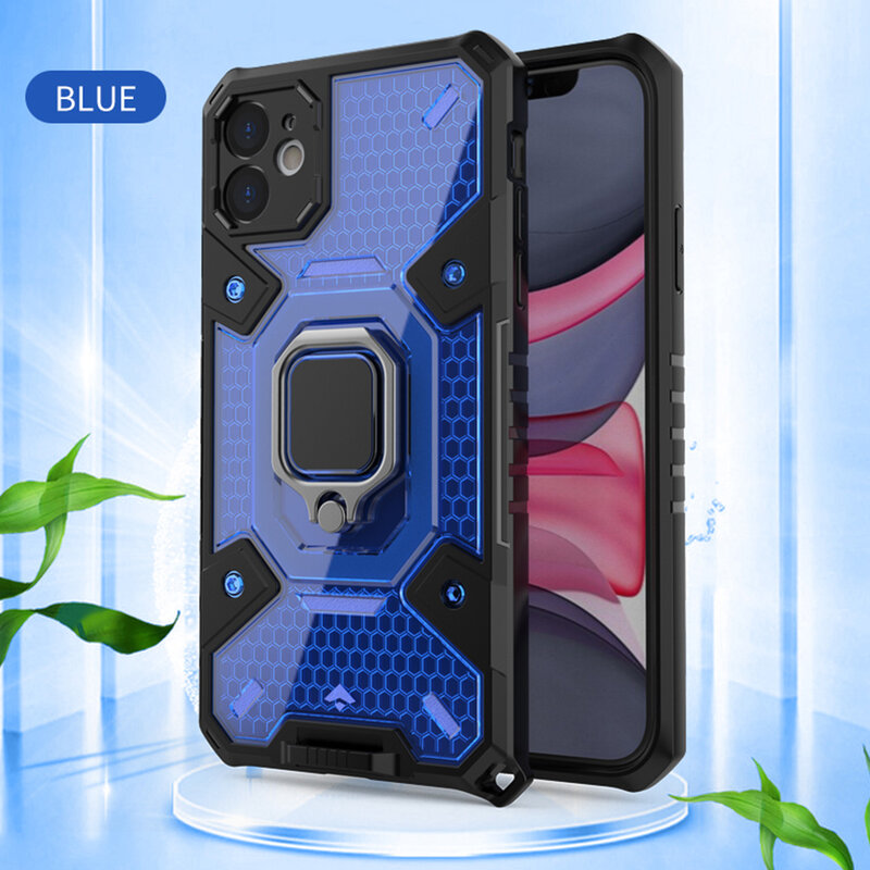 Husa antisoc iPhone 11 Techsuit Honeycomb, albastru