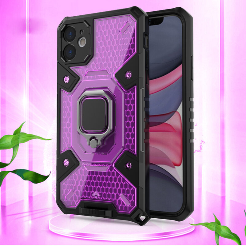Husa antisoc iPhone 12 Techsuit Honeycomb, roz