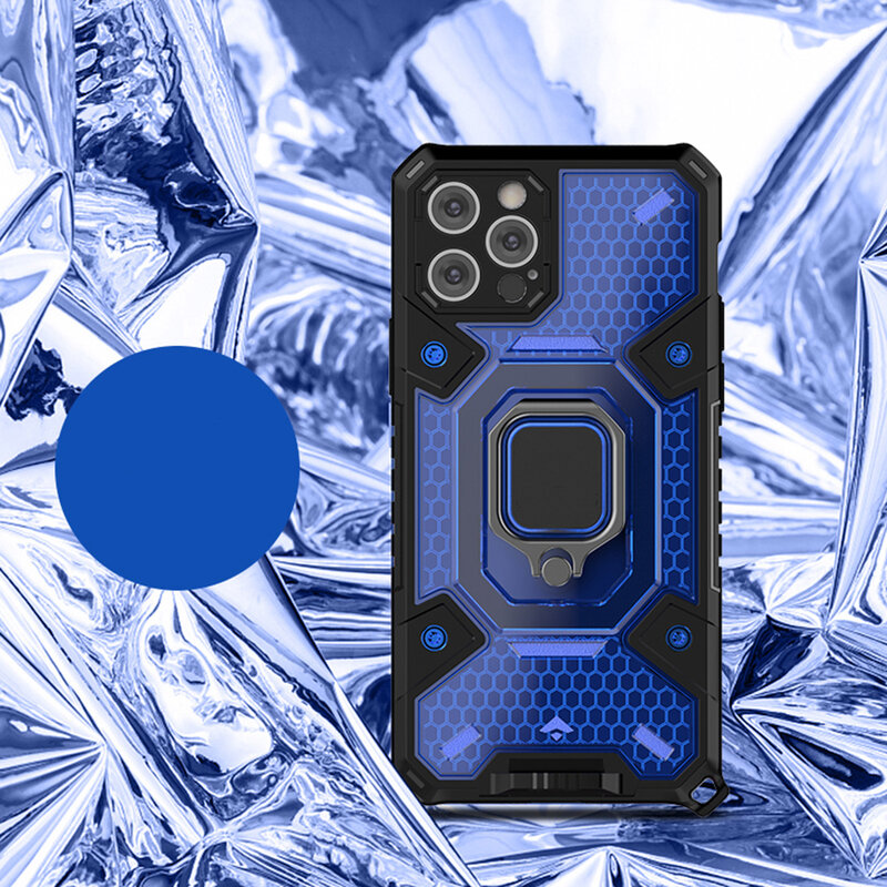 Husa antisoc iPhone 12 Pro Techsuit Honeycomb, albastru