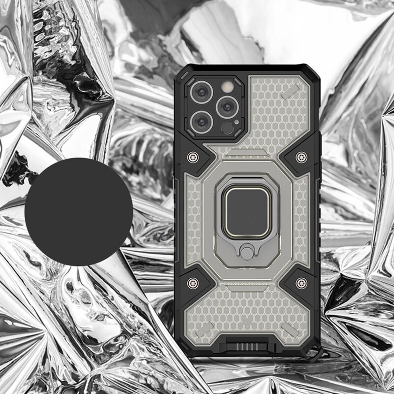 Husa antisoc iPhone 12 Pro Techsuit Honeycomb, negru