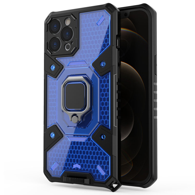 Husa antisoc iPhone 12 Pro Max Techsuit Honeycomb, albastru