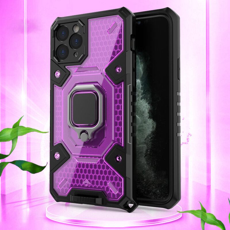 Husa antisoc iPhone 11 Pro Max Techsuit Honeycomb, roz