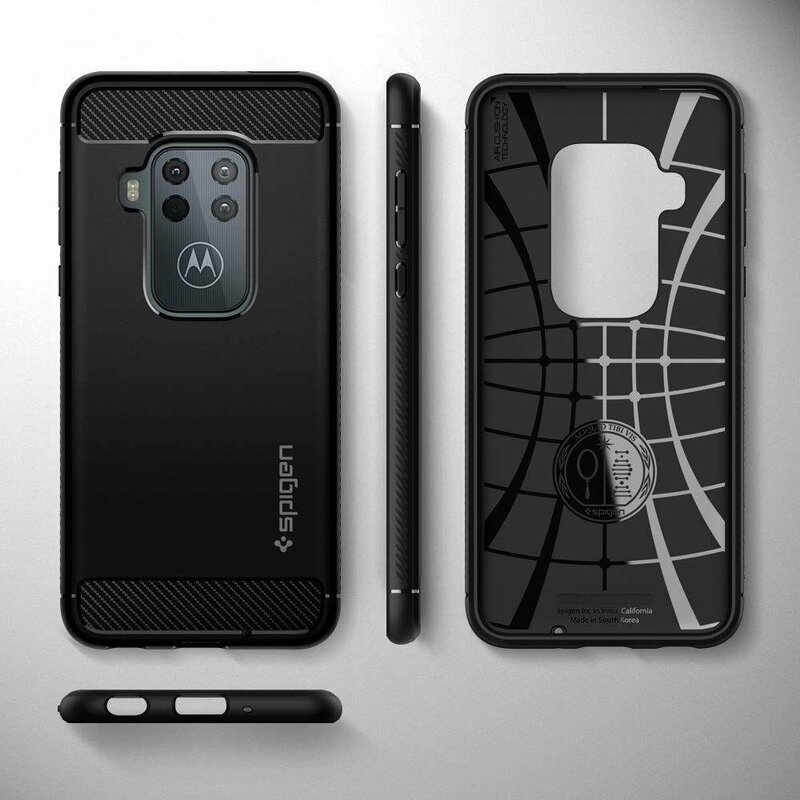 Husa Motorola One Zoom Spigen Rugged Armor, negru