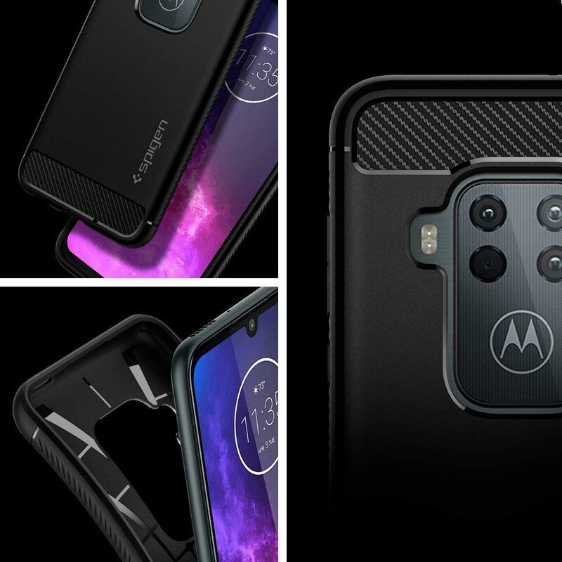 Husa Motorola One Zoom Spigen Rugged Armor, negru
