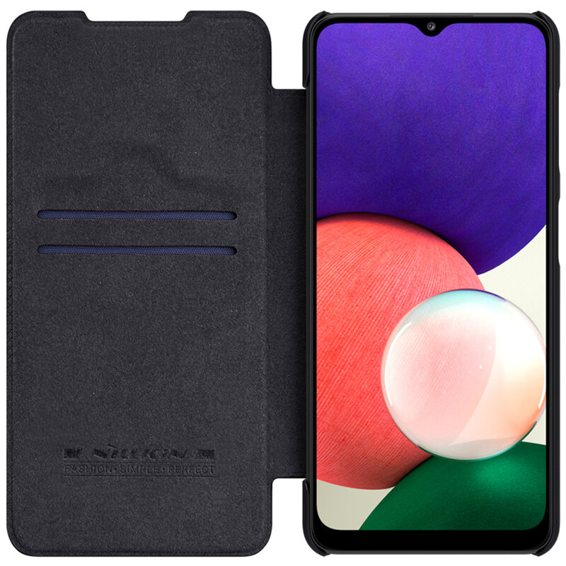 Husa Samsung Galaxy A22 4G Nillkin QIN Leather, negru