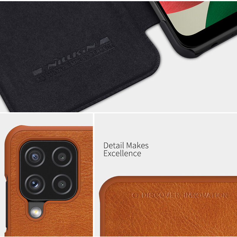 Husa Samsung Galaxy A22 4G Nillkin QIN Leather, negru