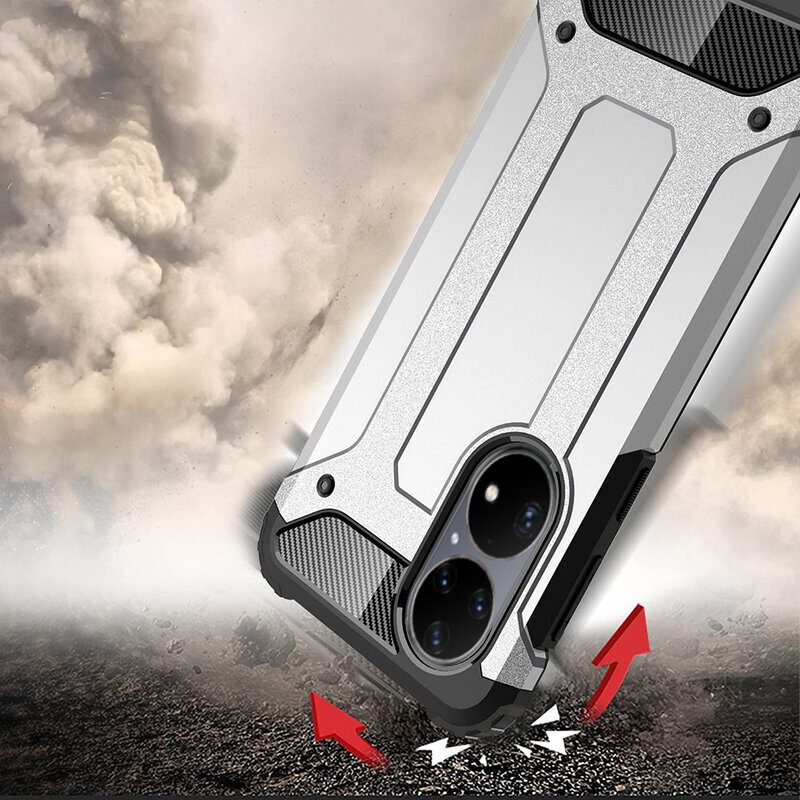 Husa Huawei P50 Pro Techsuit Hybrid Armor, negru