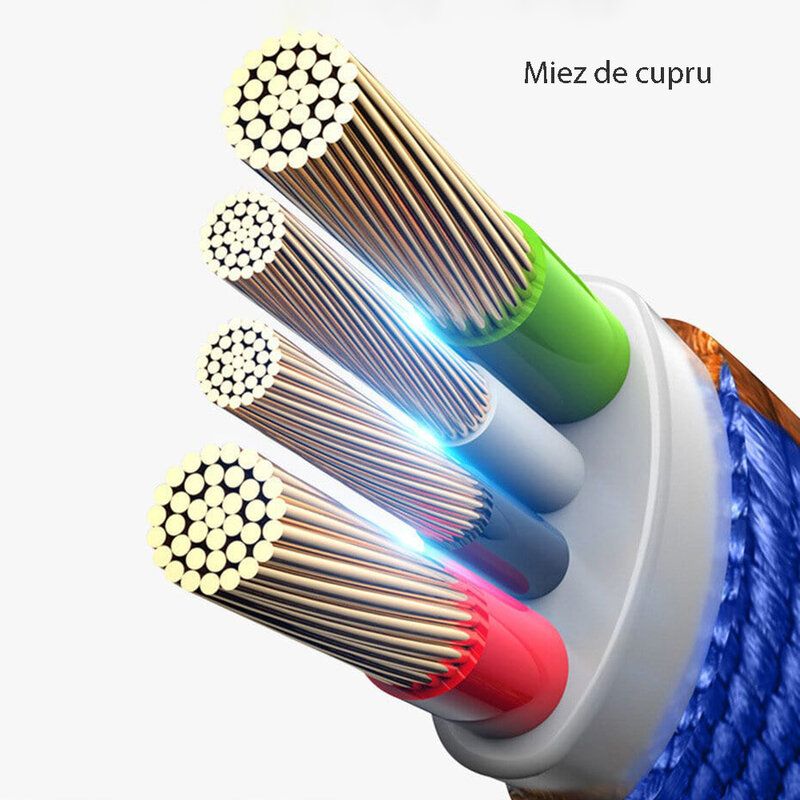 Cablu de date Type-C Hoco Metal U48 1.2M 2.4A - Negru