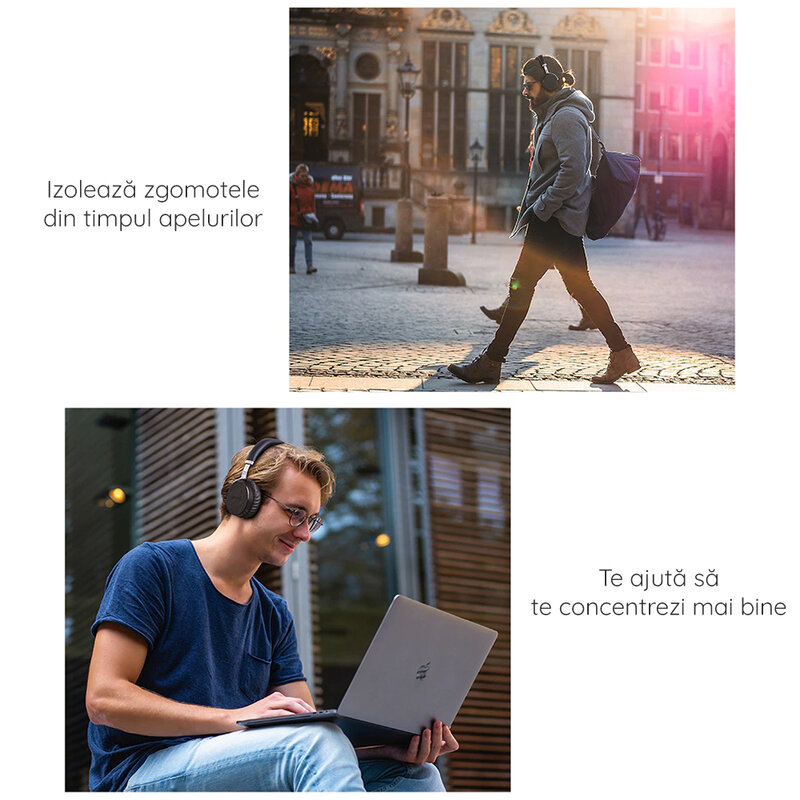 Casti On-Ear Bluetooth Cu Microfon Hoco S3 Intelligent Noise Reduction - Negru