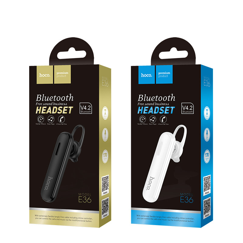 Casca Bluetooth Hoco Model E36 - Negru