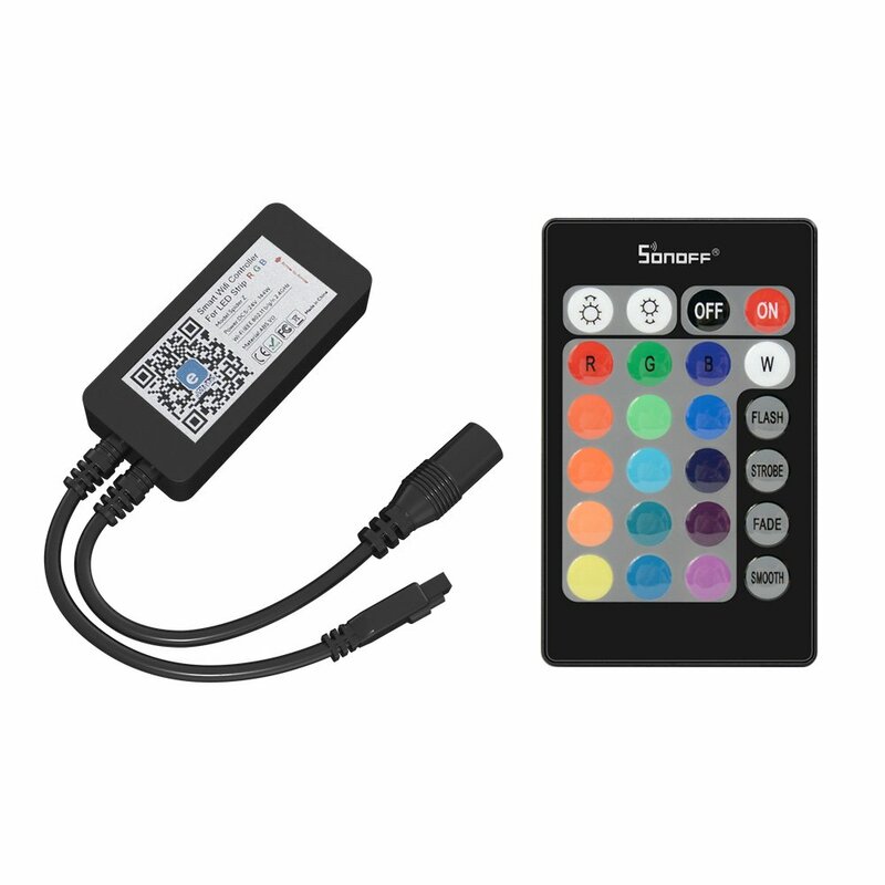 Kit banda LED RGB smart Sonoff L1 cu telecomanda, amplificator, 2m