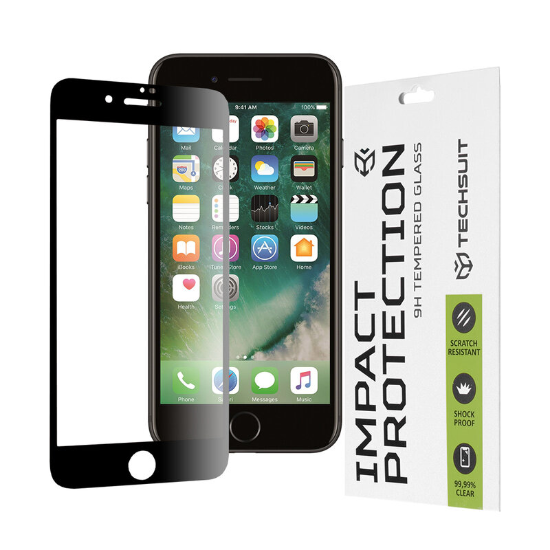 Folie sticla iPhone 7 Plus Techsuit 111D Full Glue Full Cover, negru