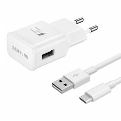 Incarcator Samsung Fast Charging 15W + cablu USB la Type-C 1.5m, alb, EP-TA20EWECGWW
