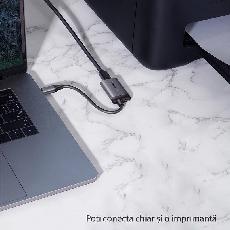 Convertor Video Baseus Enjoyment USB Type-C to VGA HUB for MacBook/PC - CAHUB-V0G - Gray