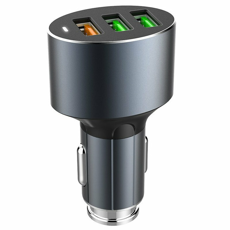Incarcator Auto LDNIO C703Q 1xQC 3.0 2xUSB max 3.0A + Cablu Lightning Negru