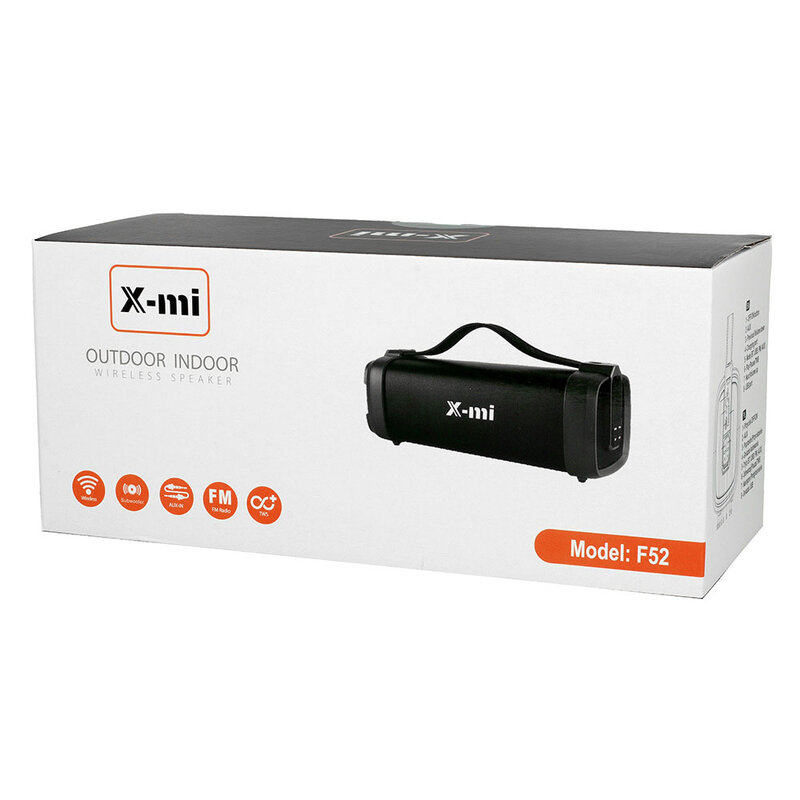 Boxa portabila Bluetooth TWS X-mi F52, USB, Jack 3.5mm, negru