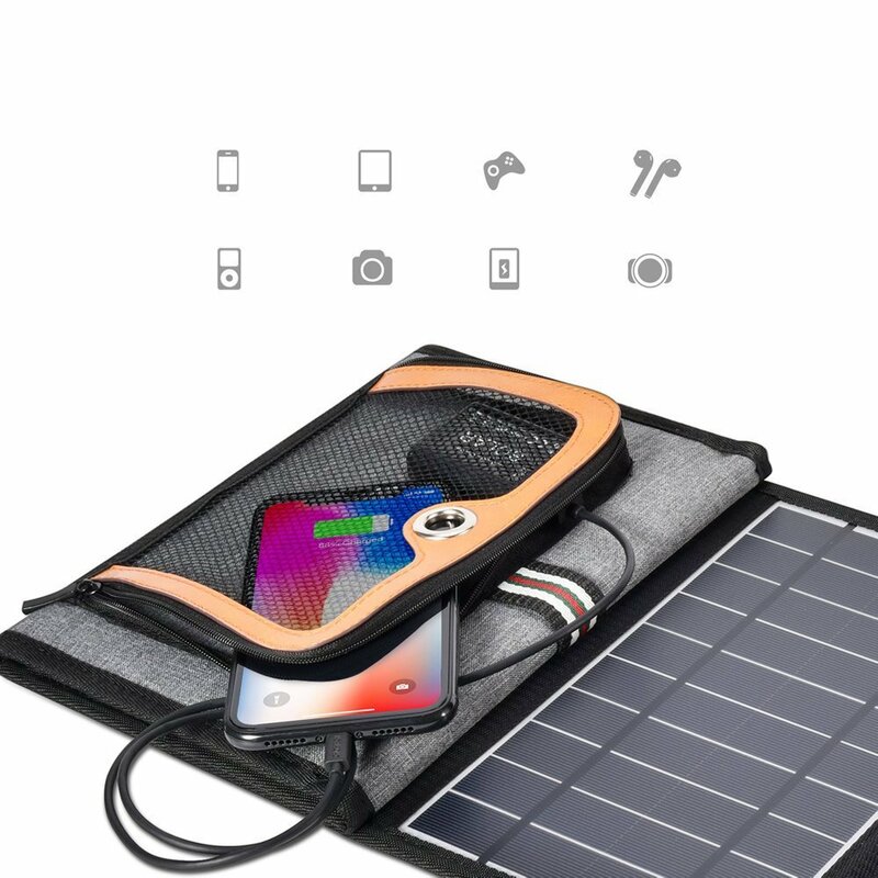 Panou solar fotovoltaic pliabil camping Choetech, 2x USB 22W, SC005