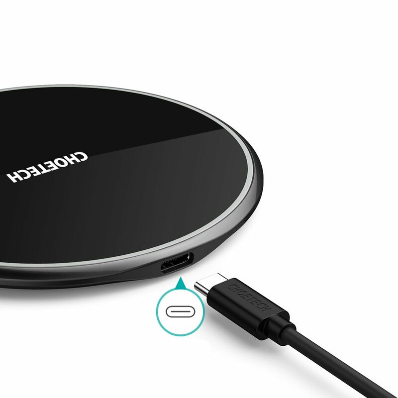 Incarcator wireless Fast Charge 15W + priza 18W Choetech, negru, T559-F