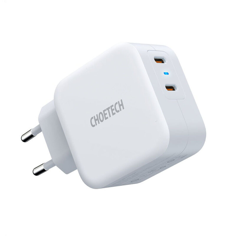 Incarcator Fast Charge Choetech, 2x Type-C PD40W, alb, PD6009