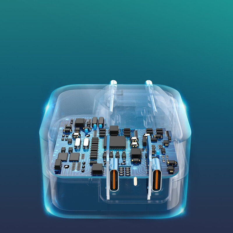 Incarcator Fast Charge Choetech, 2x Type-C PD40W, alb, PD6009