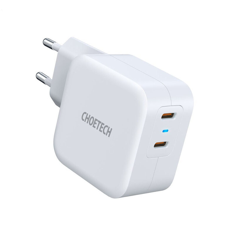 Incarcator Fast Charge Choetech, 2x Type-C PD40W, alb, PD6009