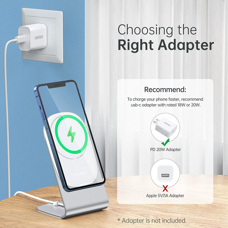 Suport birou incarcator MagSafe iPhone 12 Choetech, T517+H047