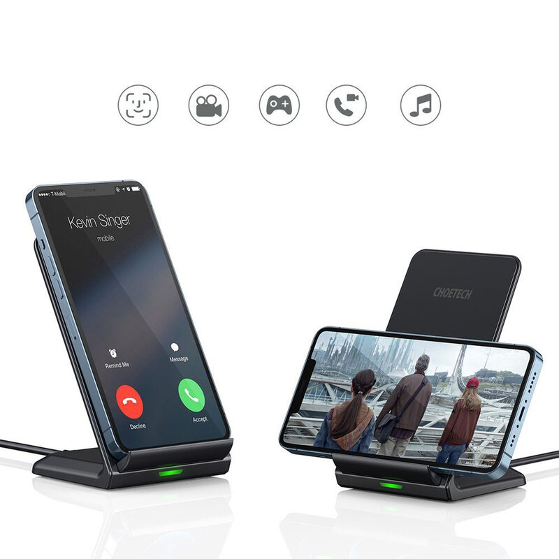 Incarcator wireless Choetech, suport telefon birou, T524-S