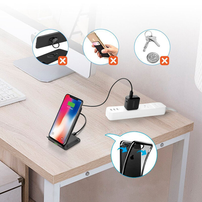Incarcator wireless Choetech, suport telefon birou, T524-S