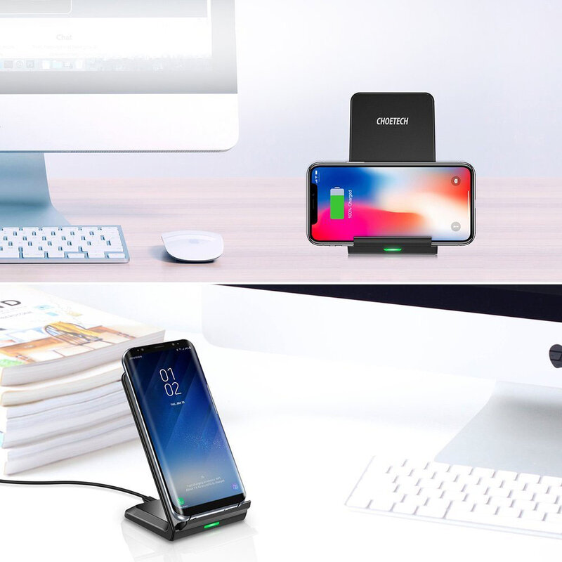 Incarcator wireless Choetech, suport telefon birou, T524-S
