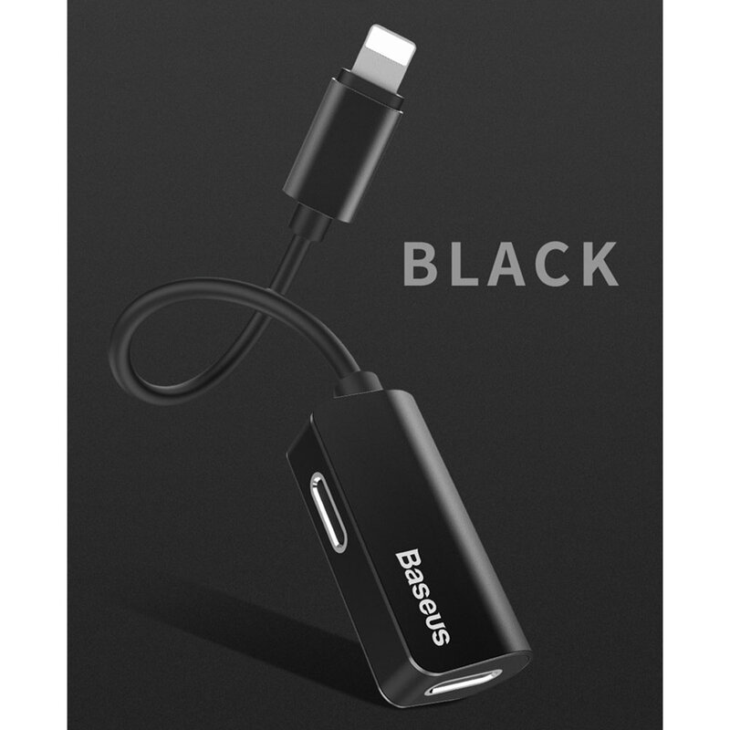 Convertor audio Baseus L37, Lightning la 2x Lightning, negru, CALL37-01