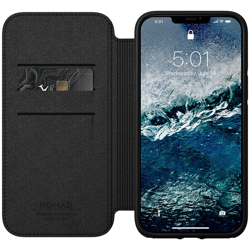Husa 360 iPhone 12 Pro Max Nomad Rugged Folio, piele naturala, maro