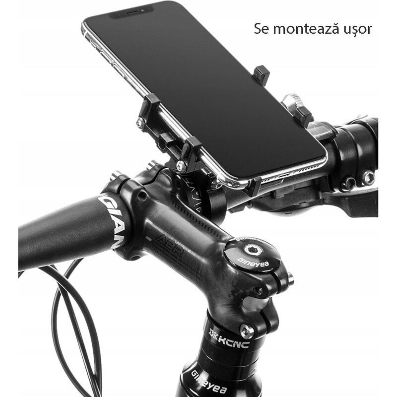 Suport telefon ghidon bicicleta universal Tech-Protect Alupro, negru 