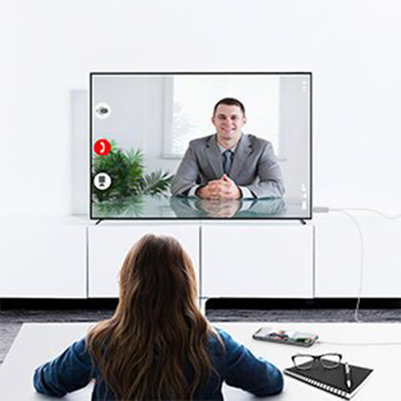 Cablu iPhone HDMI adaptor la USB + Lightning Choetech, 1.8m, alb, LH0020