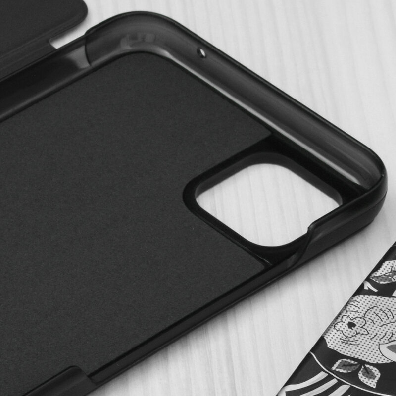 Husa Samsung Galaxy A22 5G Eco Leather View flip tip carte, negru