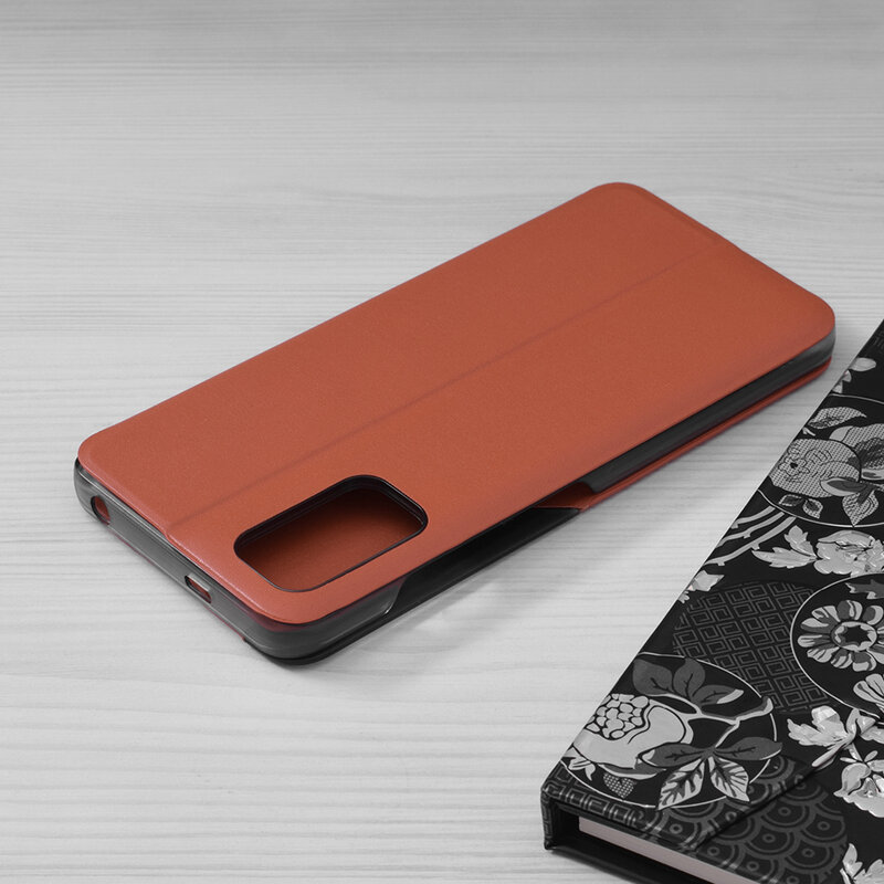 Husa Xiaomi Redmi Note 10 5G Eco Leather View flip tip carte - Portocaliu