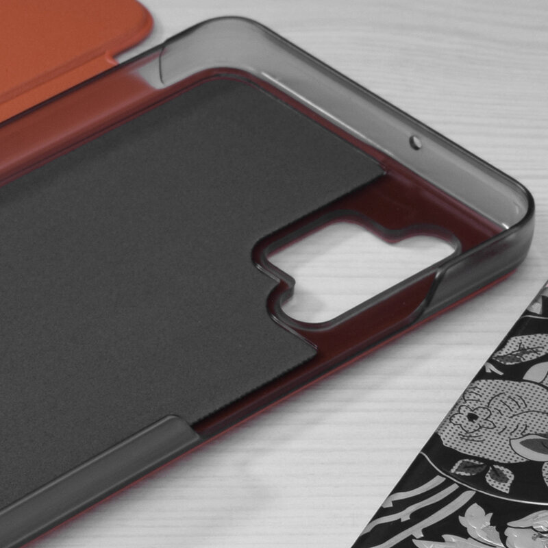 Husa Samsung Galaxy A32 4G Eco Leather View flip tip carte - portocaliu