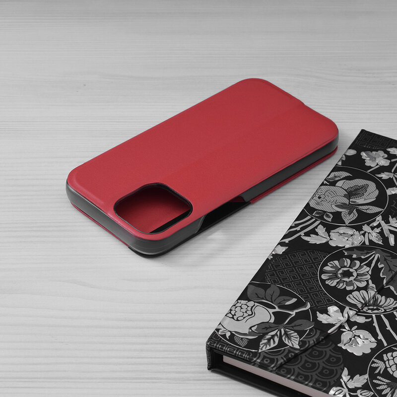Husa iPhone 13 mini Eco Leather View flip tip carte - rosu