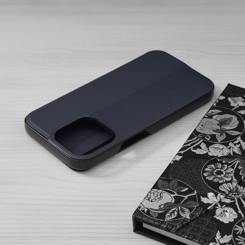 Husa iPhone 13 Pro Eco Leather View flip tip carte - albastru