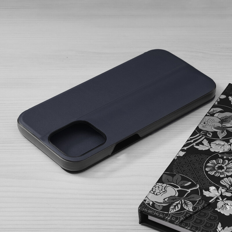 Husa iPhone 13 Pro Max Eco Leather View flip tip carte - albastru