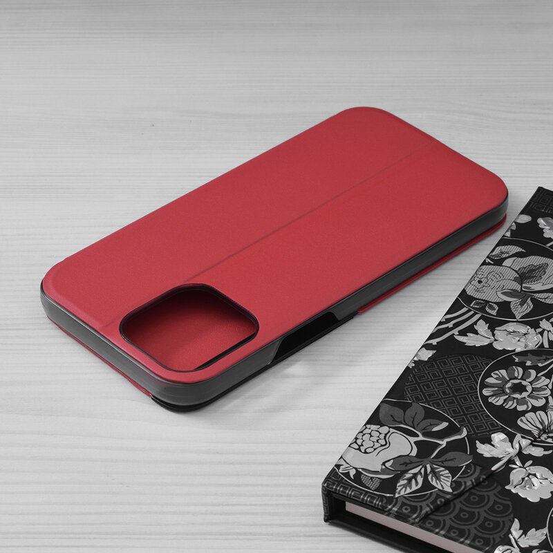 Husa iPhone 13 Pro Max Eco Leather View flip tip carte - rosu