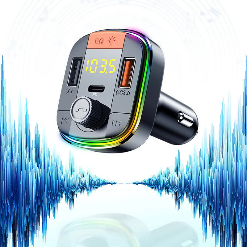 Modulator FM auto Bluetooth Yesido Y45, 2x USB + Type-C 18W, negru