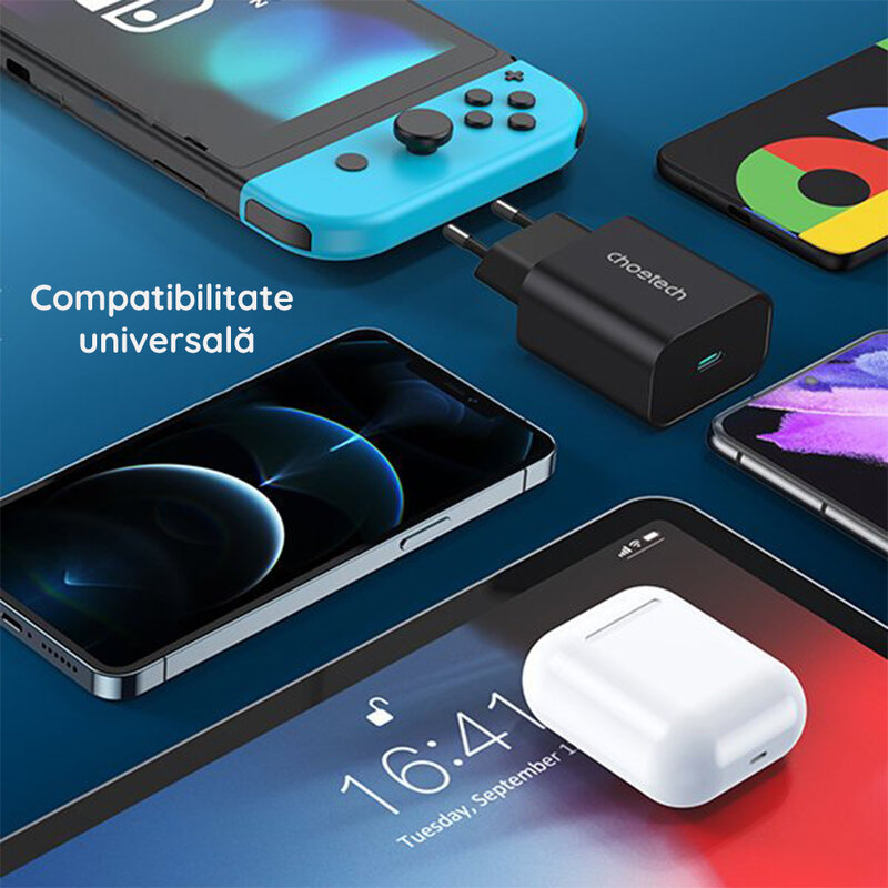 Incarcator priza USB-C PPS PD25W Fast Charge Choetech, PD6003