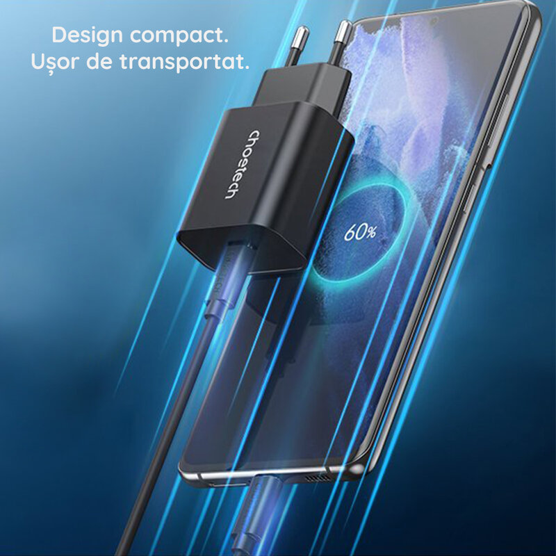 Incarcator priza USB-C PPS PD25W Fast Charge Choetech, PD6003