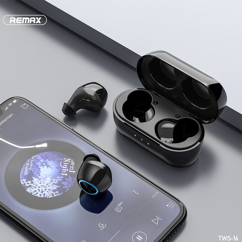 Casti wireless in-ear Remax, Bluetooth earbuds, negru, TWS-16