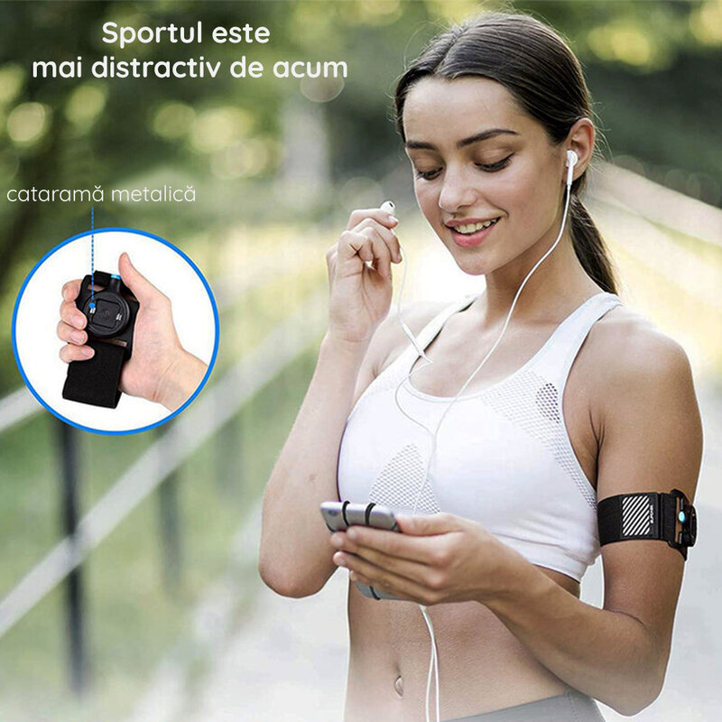 Husa brat telefon pentru alergat, jogging Supcase Armband, negru